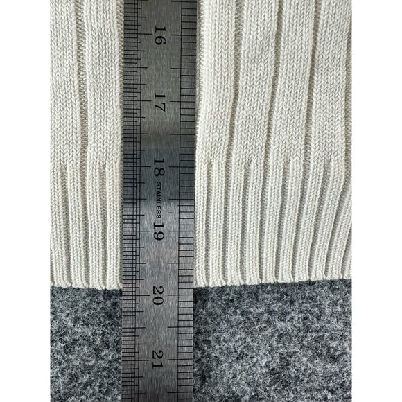 Cream Wide Ribbed Knit Collared Pullover Knit Sweater Women's Size Small* - Picture 5 of 6